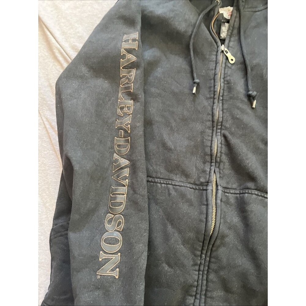 Harley-Davidson Mens Black 105th Anniversary American Full-Zip Hoodie Size M - Picture 4 of 6